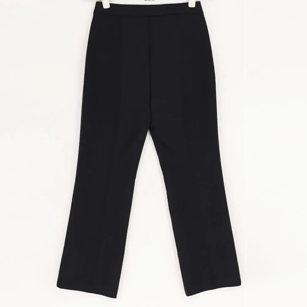 Theory Women Black Stretch Kick Casual Mid Rise Ankle Flare Pants Size US 2_5
